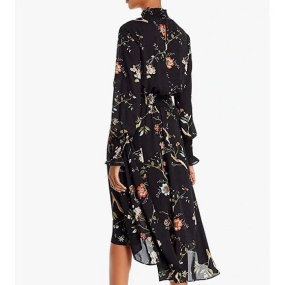 Nanette Lepore Floral High Neckline Hi-Low Dress Size 12 - Picture 5 of 13